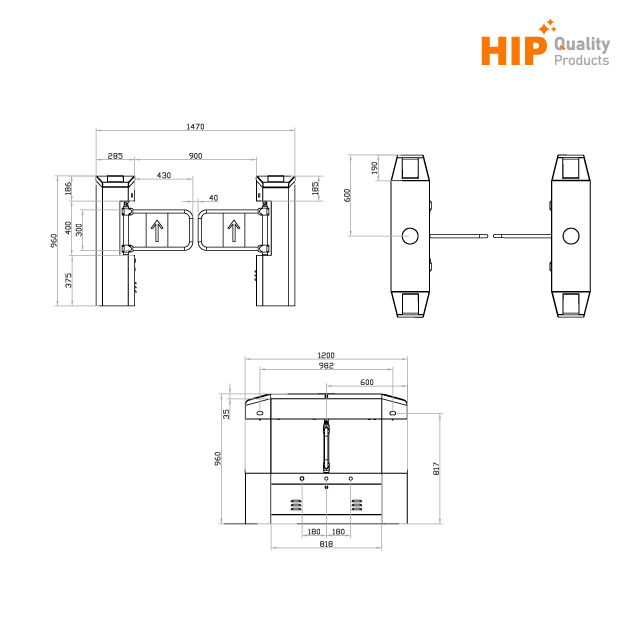 HIP เครื่องกั้นทางเดิน Swing Gate CMD343 - Image 2